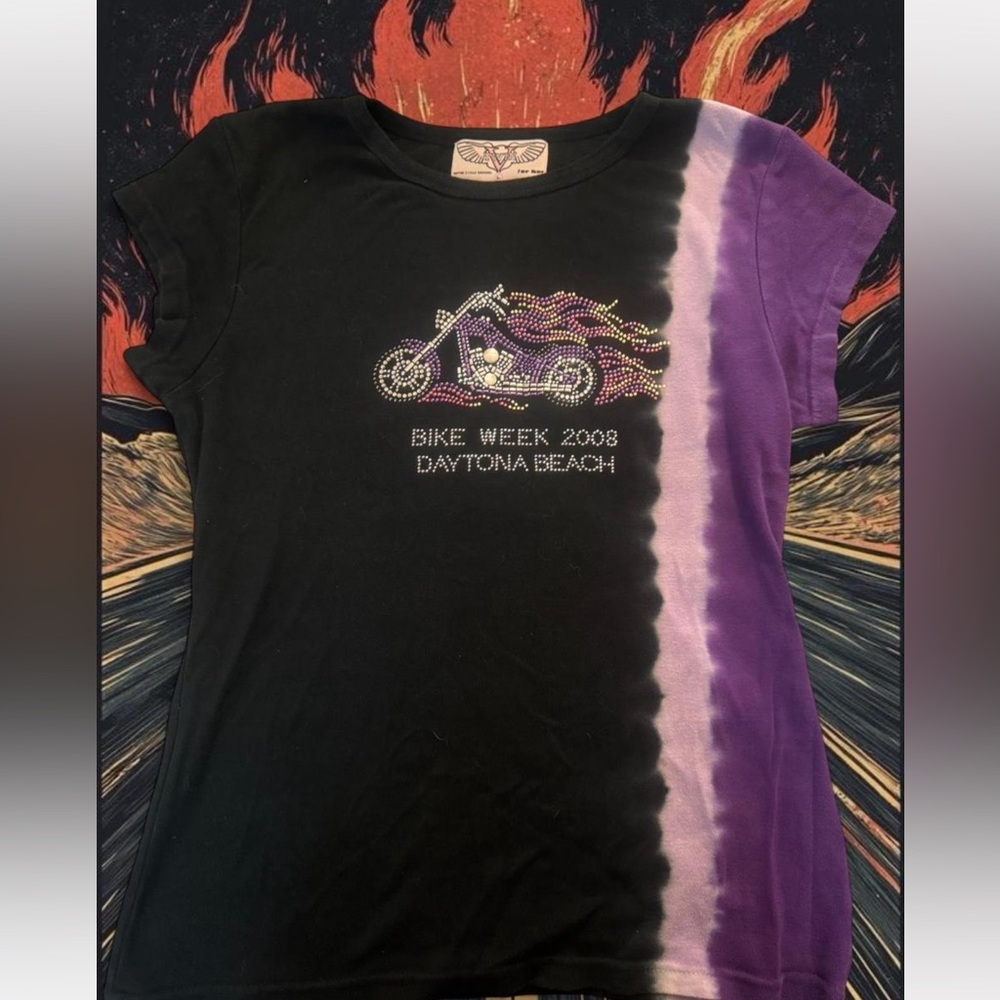 Black and Purple Harley Davidson esque T-Shirt